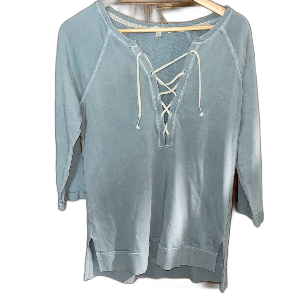 Victoria's Secret Women's S/P Light Green Distressed Cozy Casual Pullover